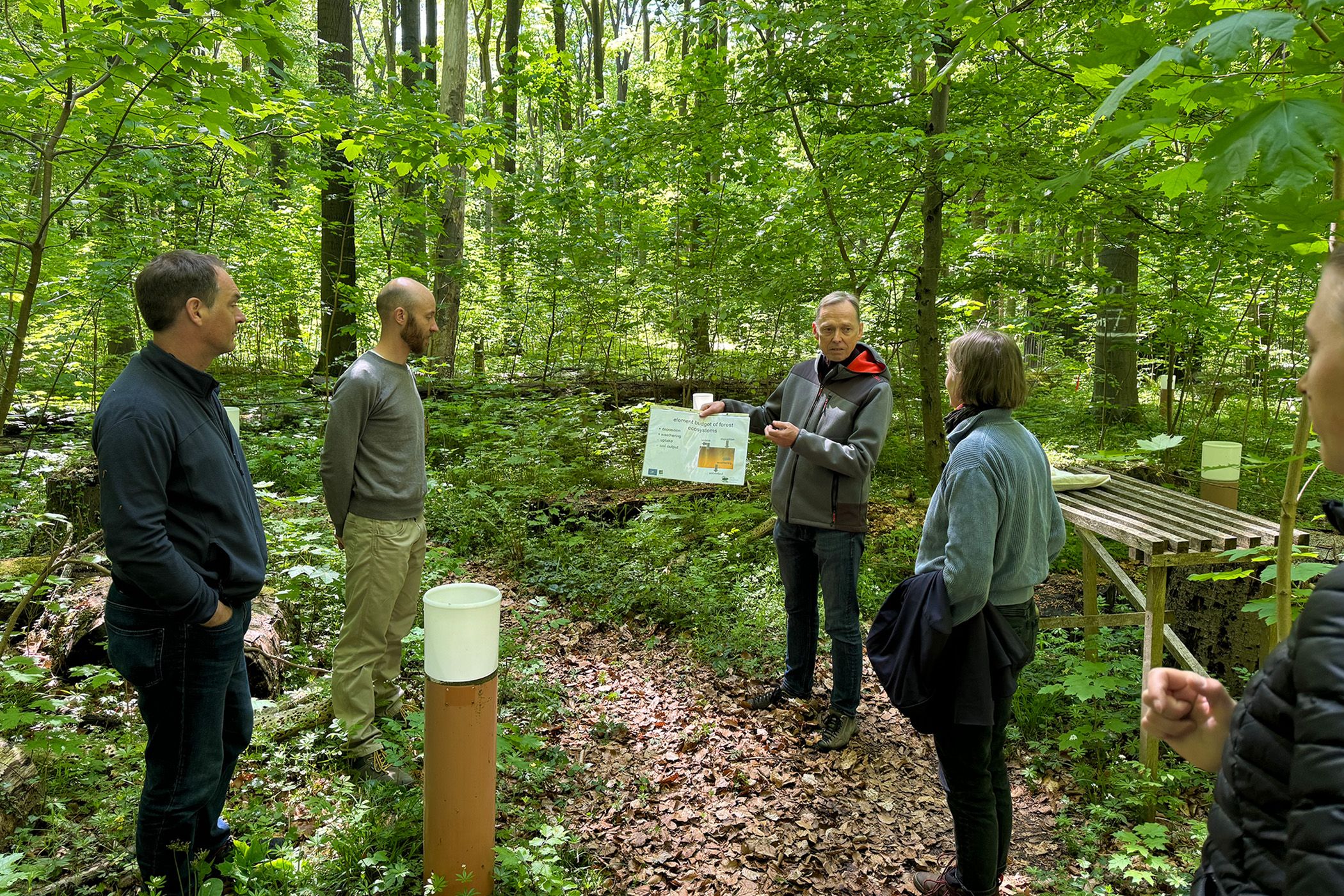 Meanwhile, Henning Meesenburg (NW-FVA) explained the measuring instruments on the ground.