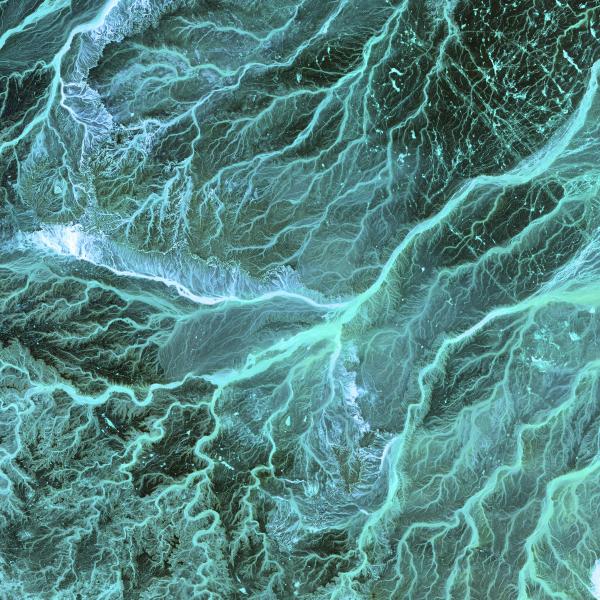 Abstraktes Bild von Flussläufen