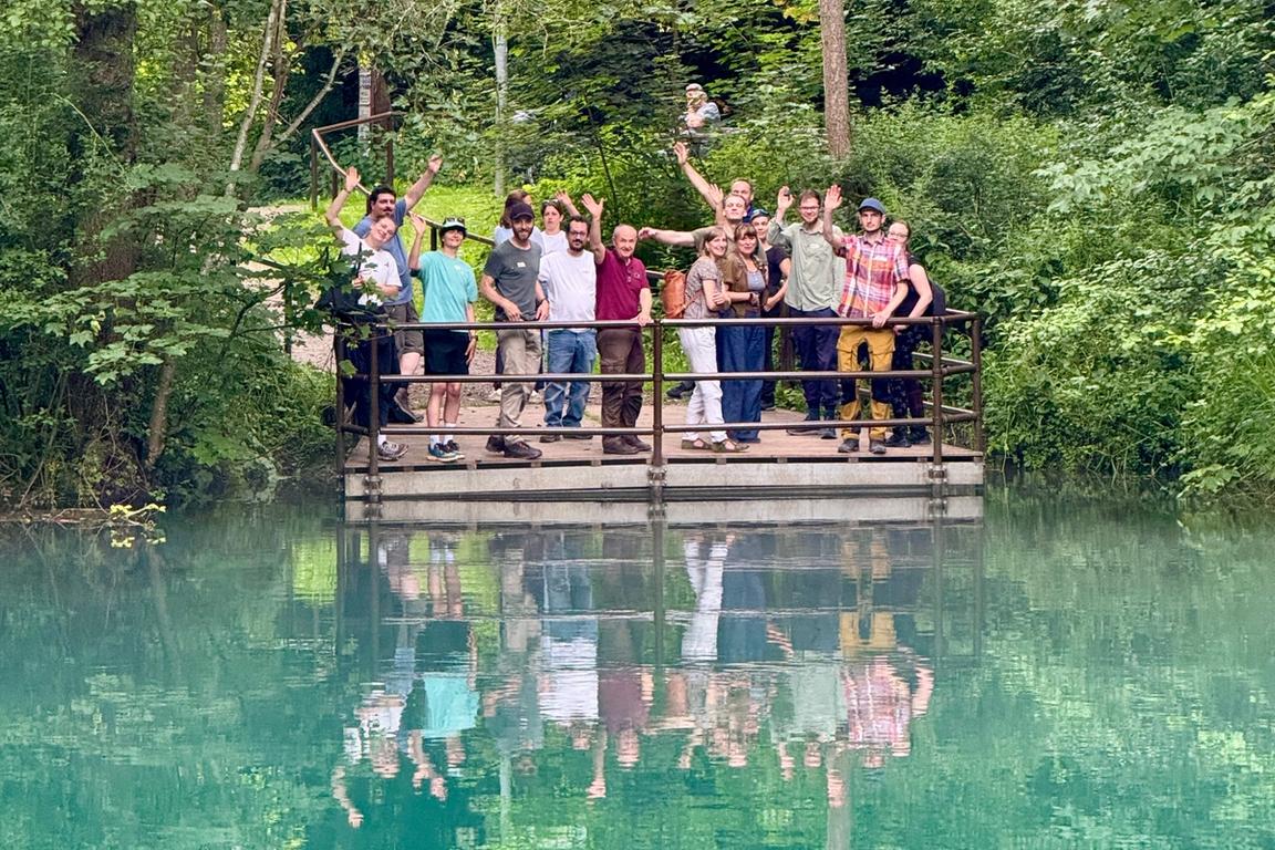 Erinnerungsfoto an der Rhumequelle.