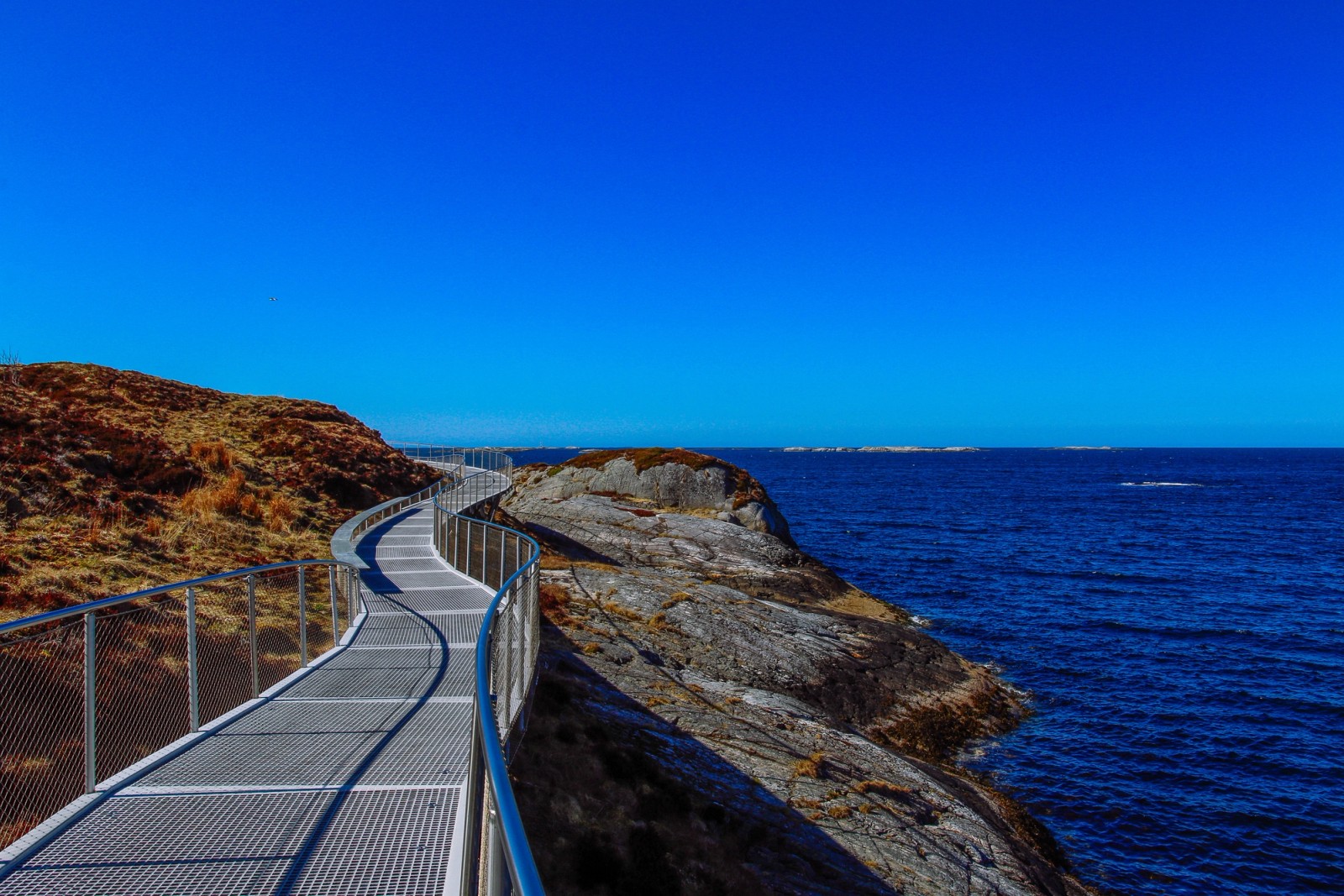 Walking path on the Atlantic Ocean road