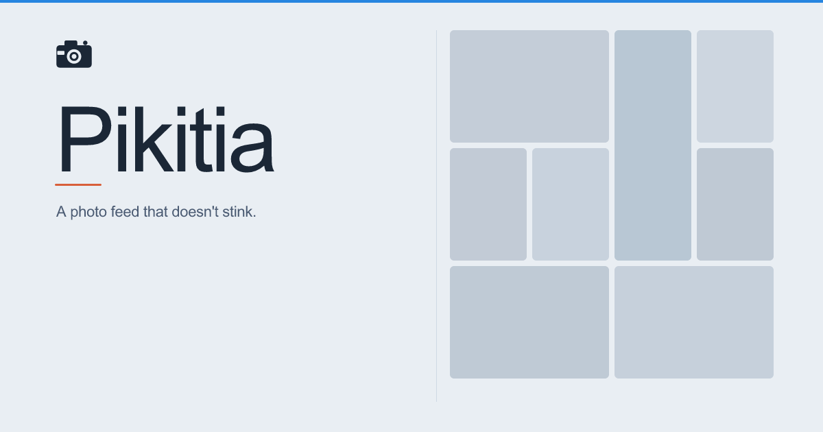 Screenshot of Pikitia: A photo website that (unlike instagram) doesn’t stink
