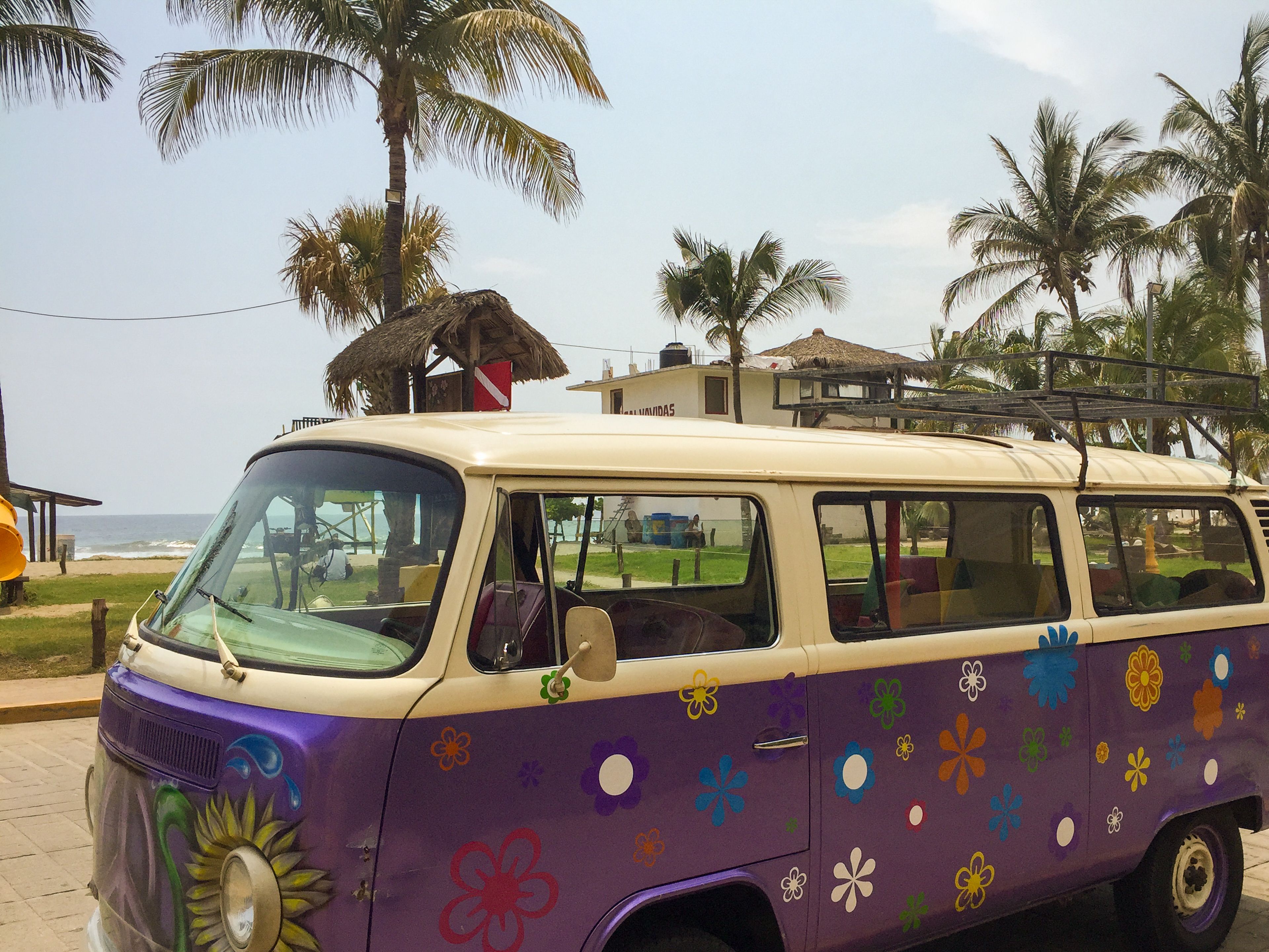 Hippie bus in Puerto Escondido