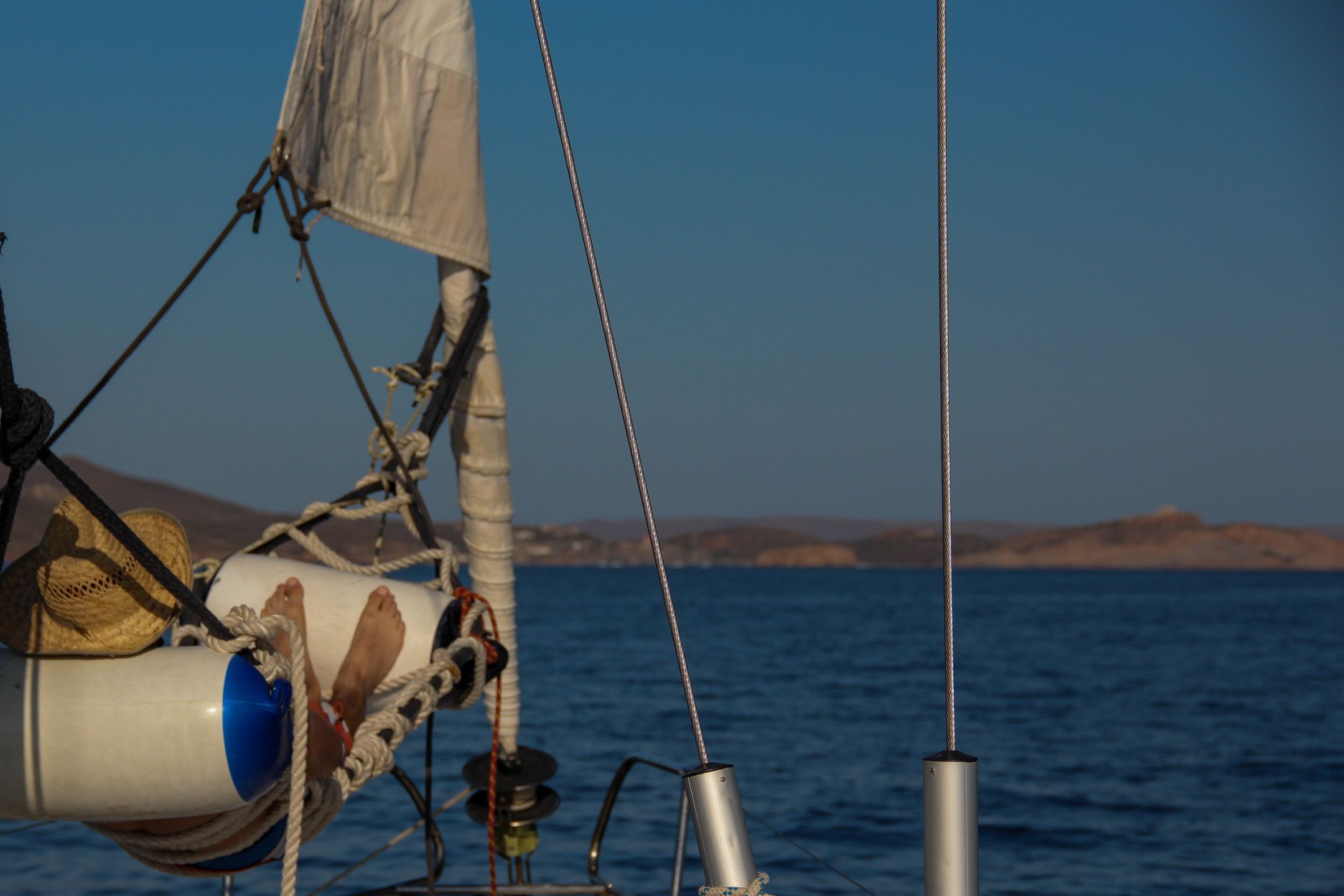diy hammock on the boat