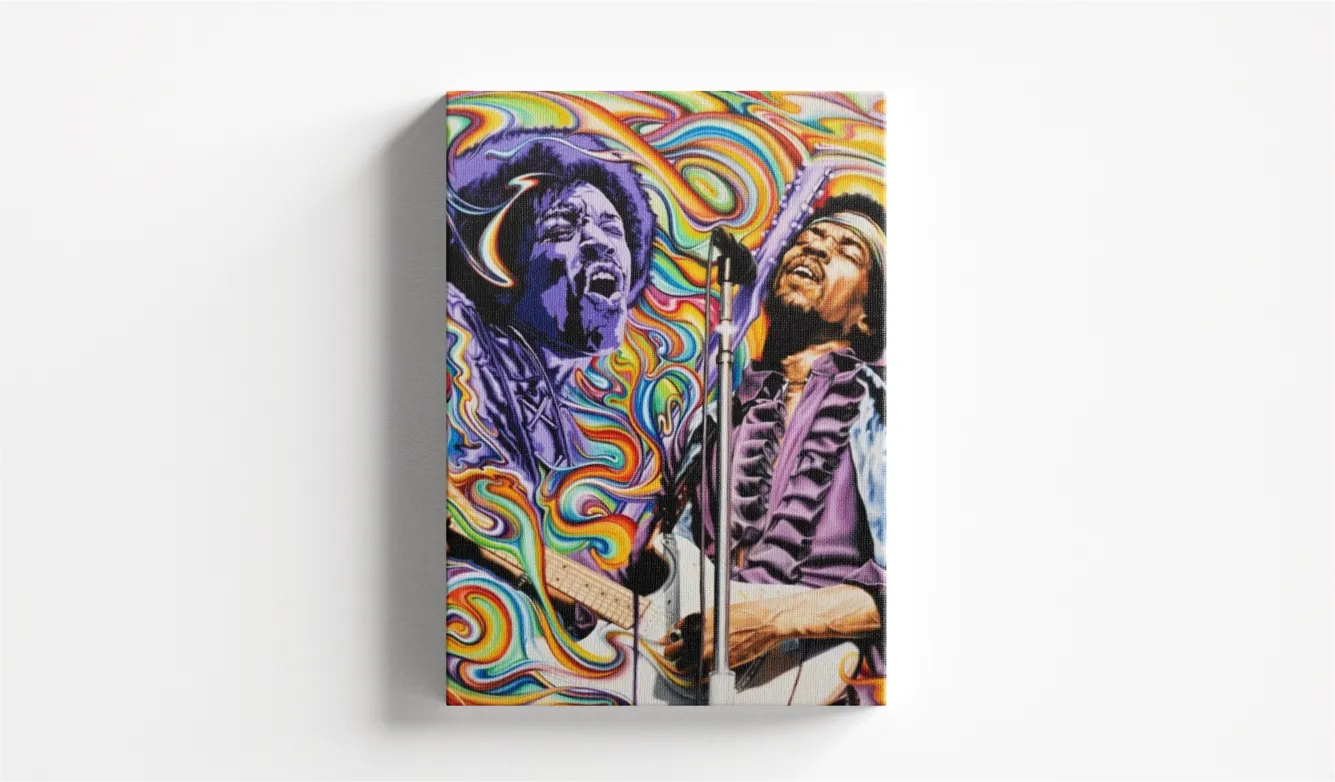 Electric Gypsy by Kev Ash Jimmy Hendrix Hippie Style Painting