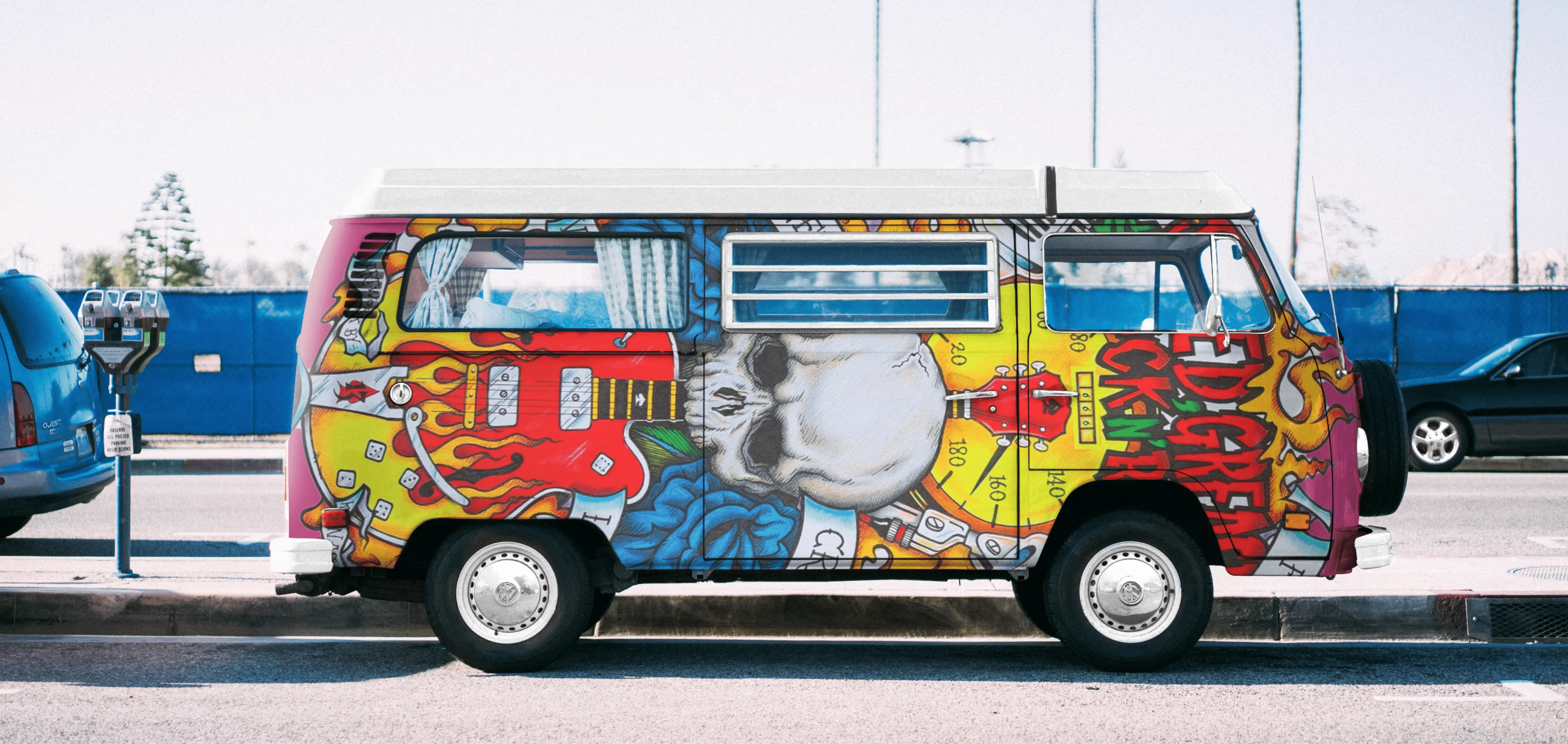 Hippie bus with Kevs Art