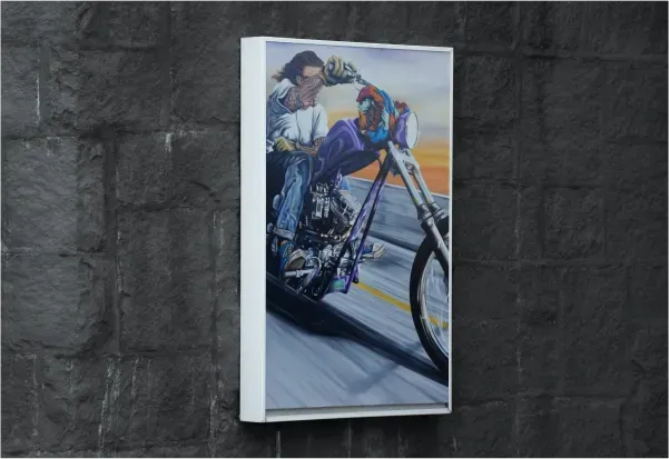 Biker Oil Painting