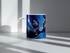 Mug with a blue geode sublimation print