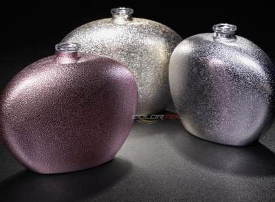 Glitter bottles, a Colortek finish on glass