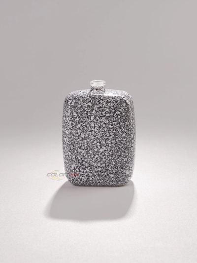 Silver glitter flask, a Colortek finish on glass