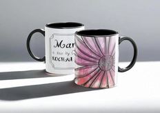 Two sublimation-printed mugs