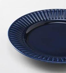 Deep blue coated ceramic plate