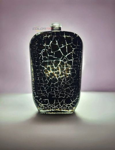 Crackle over glow, a Colortek finish on glass