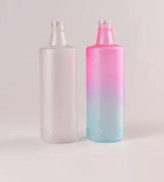 Pastel gradient coated bottles