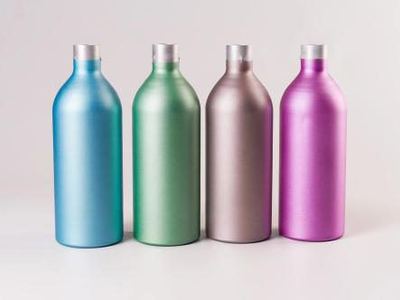 Metallic bottleware, a Colortek finish on metal
