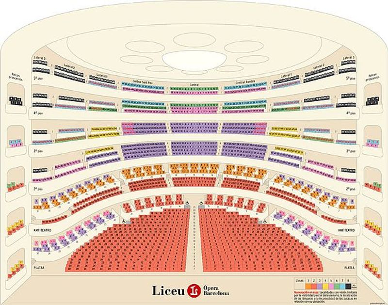 Sitzplan Gran Teatre del Liceu