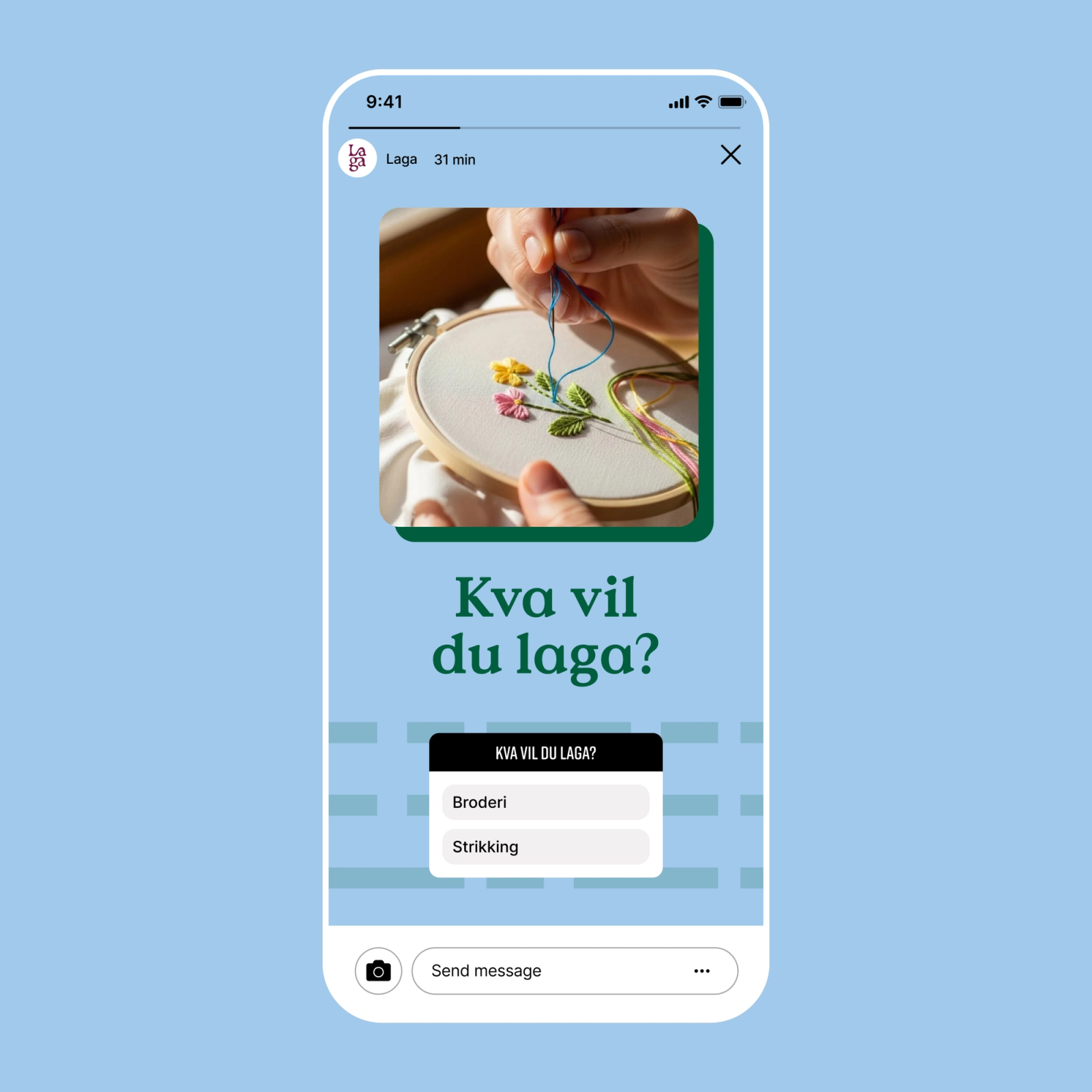 Eksempel på profilen i bruk i sosiale medier