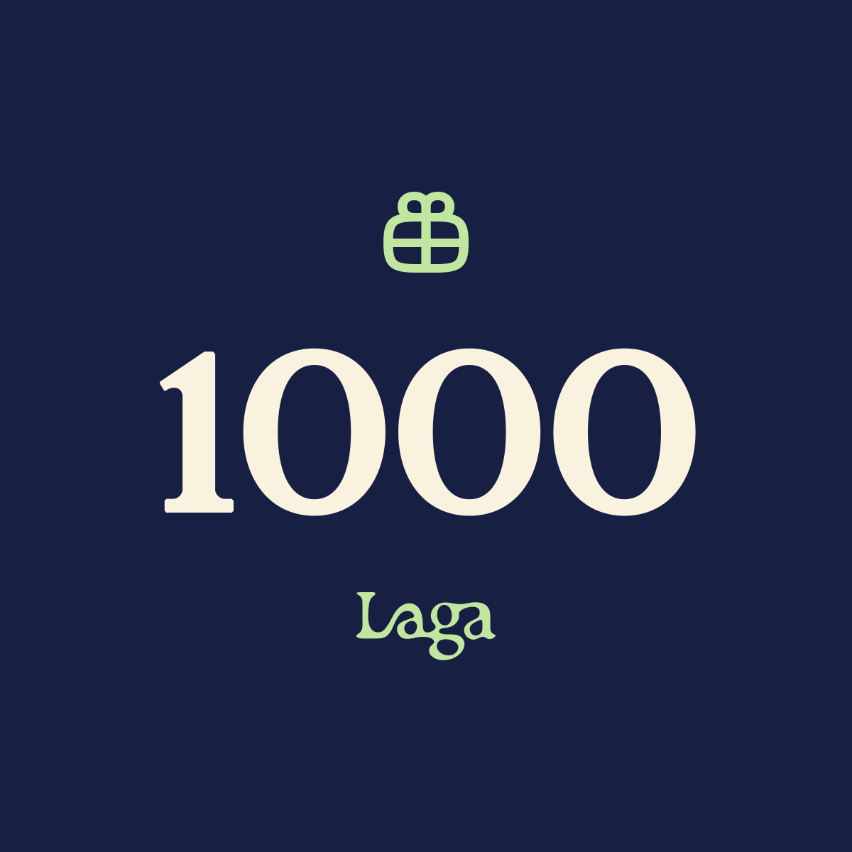 Gåvekort på 1000 kroner frå Laga