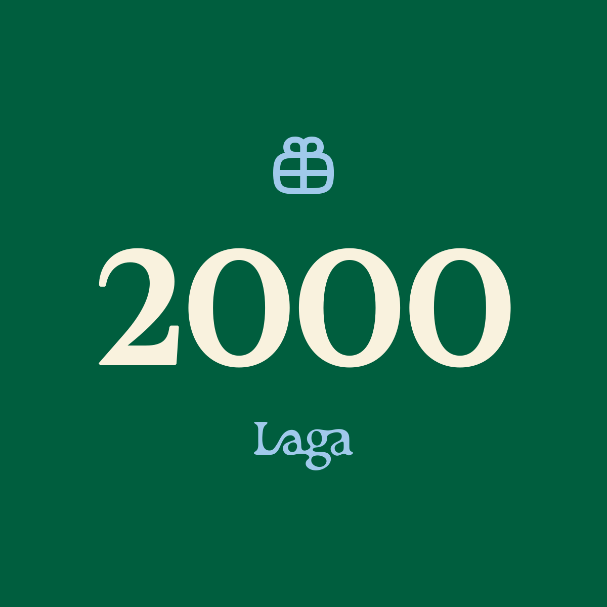 Gåvekort på 2000 kroner frå Laga