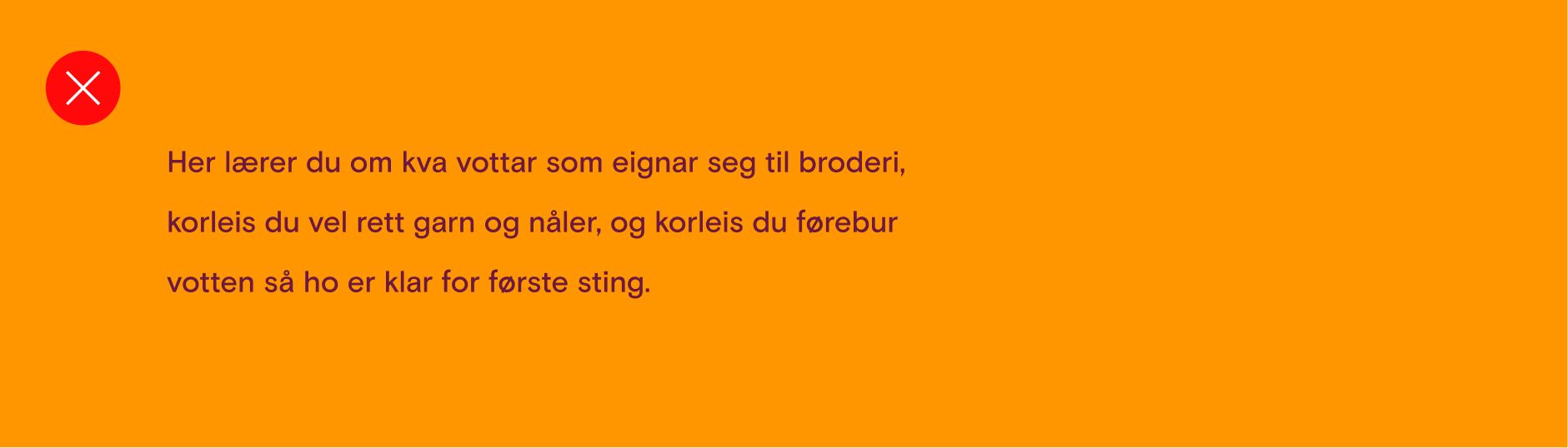 Feil: Punktstørrelse: 18 Linjeavstand: 2 / 200%