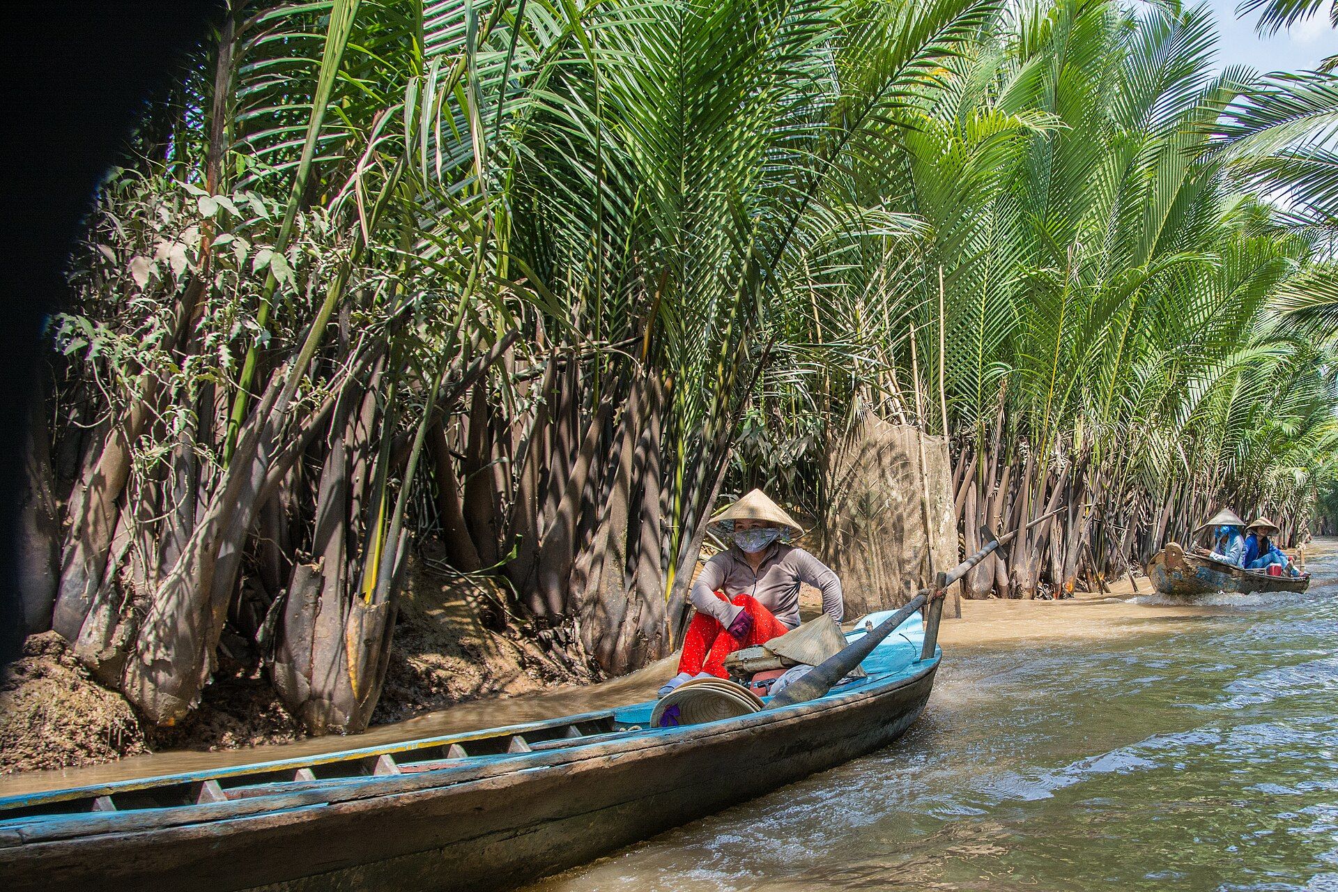 A narrow canal in the Mekong Delta near My Tho