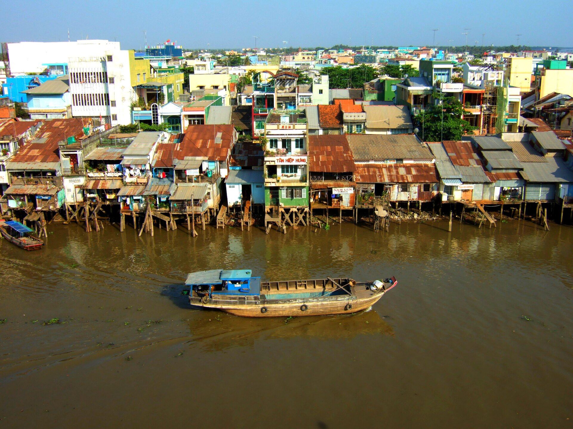 River scenery in My Tho in the Mekong Delta