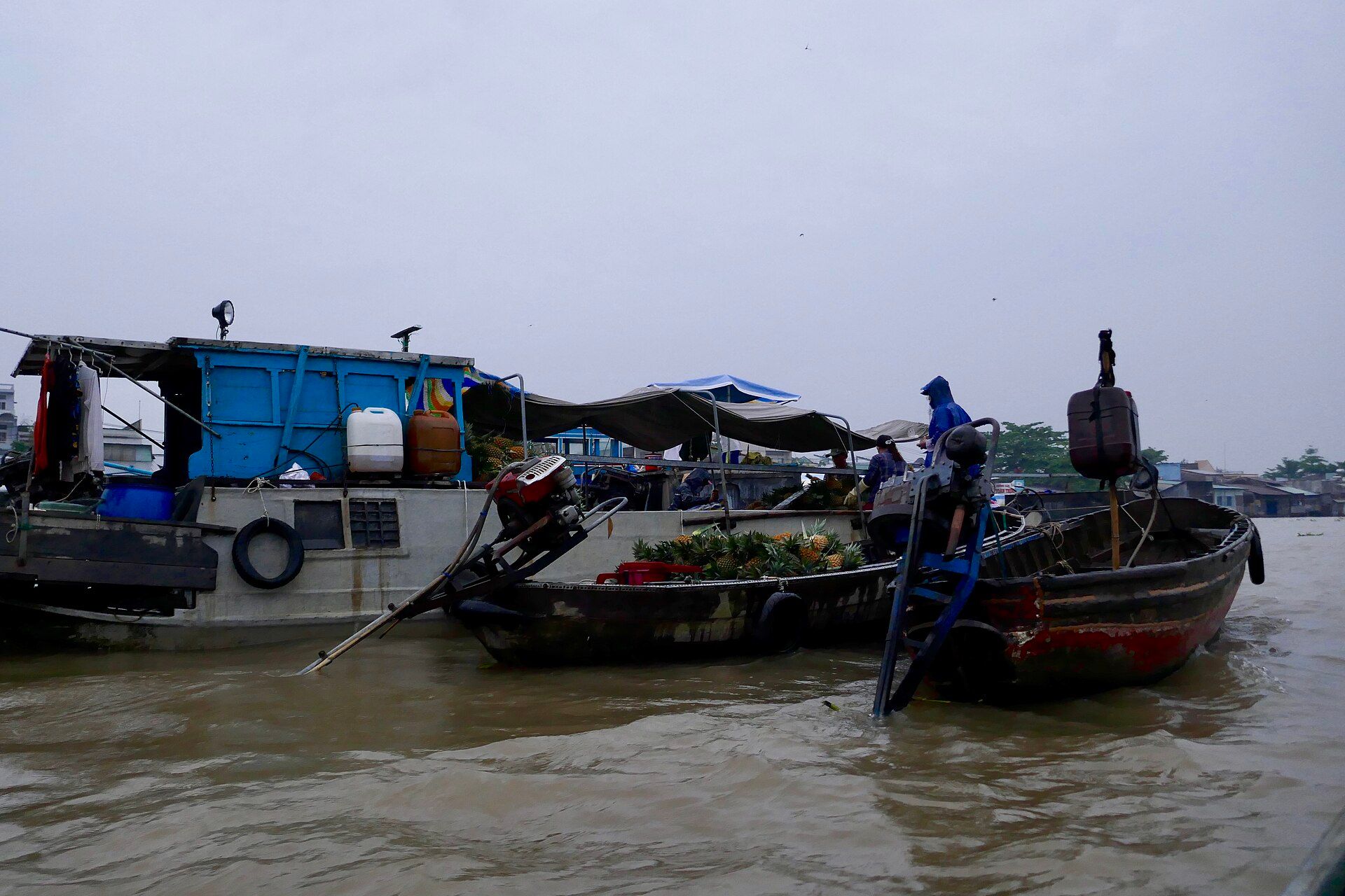 Boats trading produce at Cai Rang floating market in Can Tho