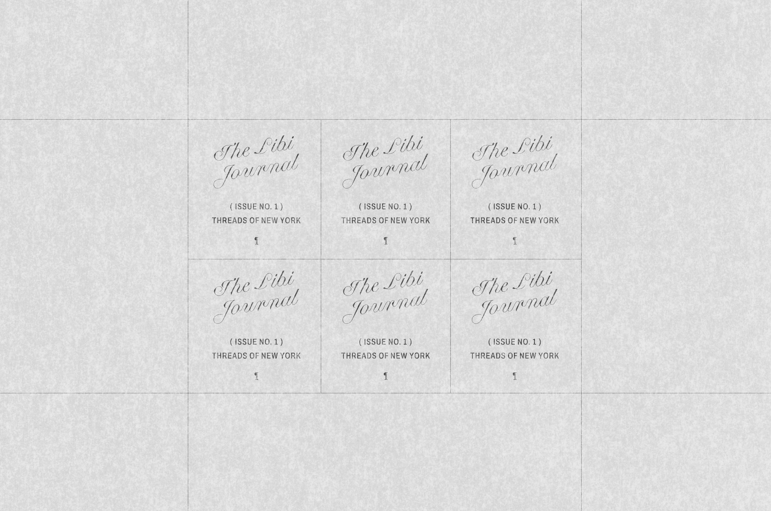 A grid of six repeated logos on a light gray textured background, used as a print or pattern layout preview.