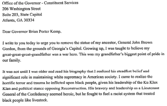 Gordon Descendants Letter