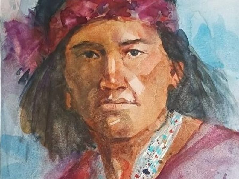 Loose watercolor portrait of a man