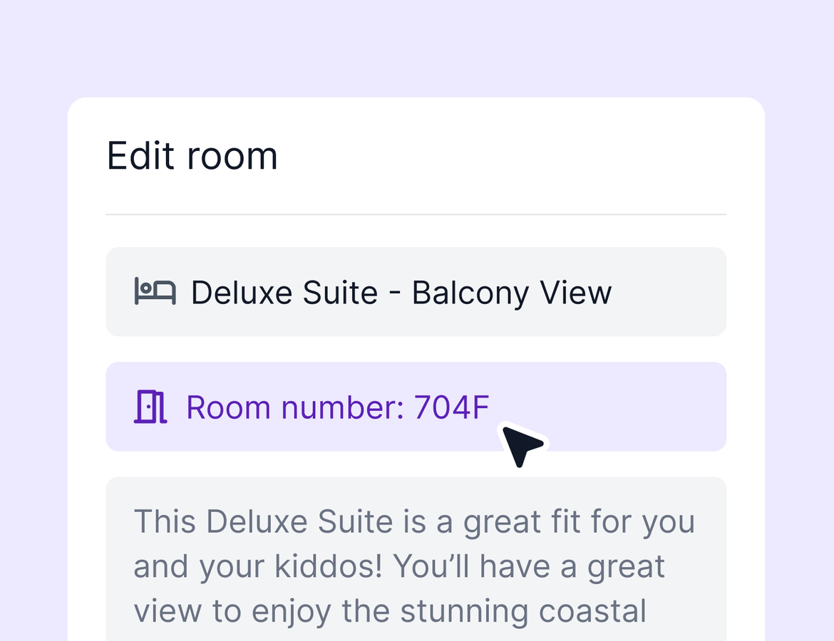 A dedicated home for cabin and room numbers