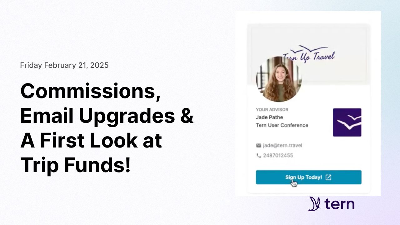 Commissions, Email Upgrades & A First Look at Trip Funds!