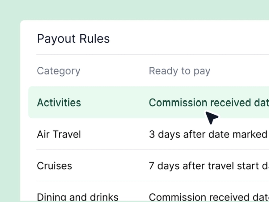 Set payout and expected-commission rules per supplier type