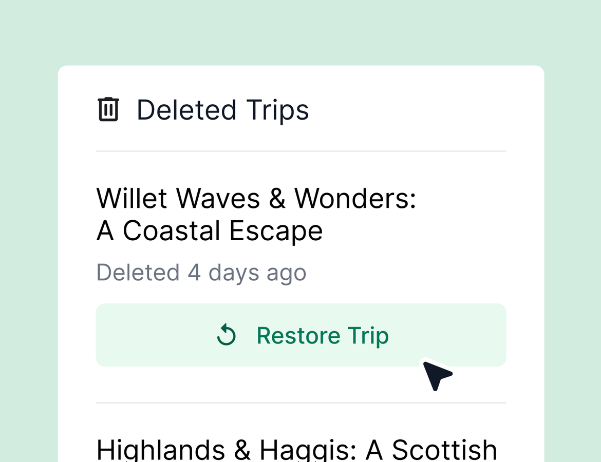 Folders launch for forms & task templates - plus easy recovery for deleted trips