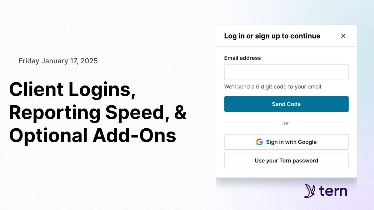 Client Logins, Reporting Speed, and Optional Add-Ons