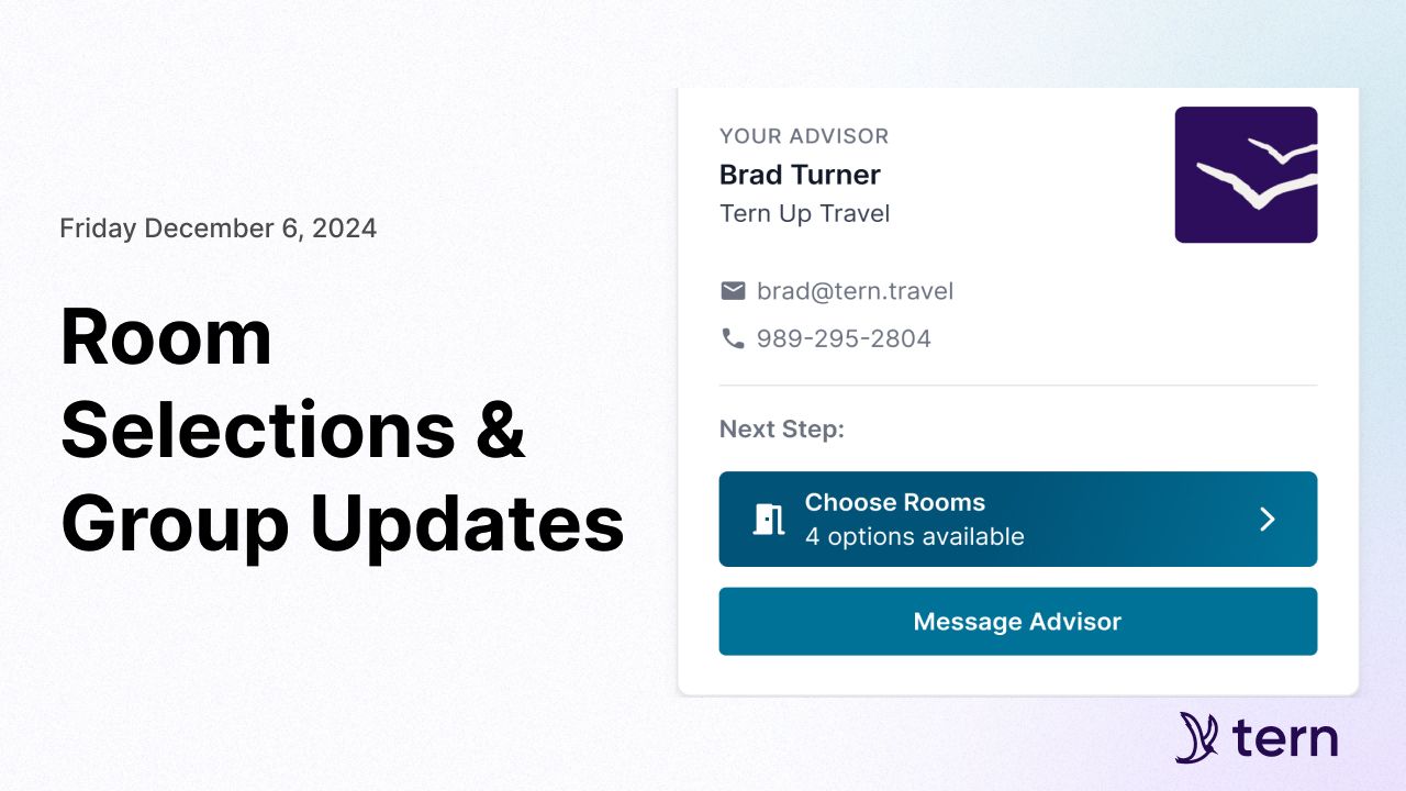Room Selections & Group Updates