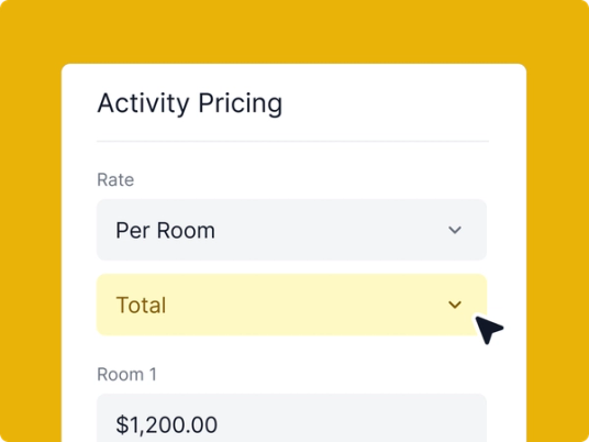 Option block selection, total per room pricing, and more!