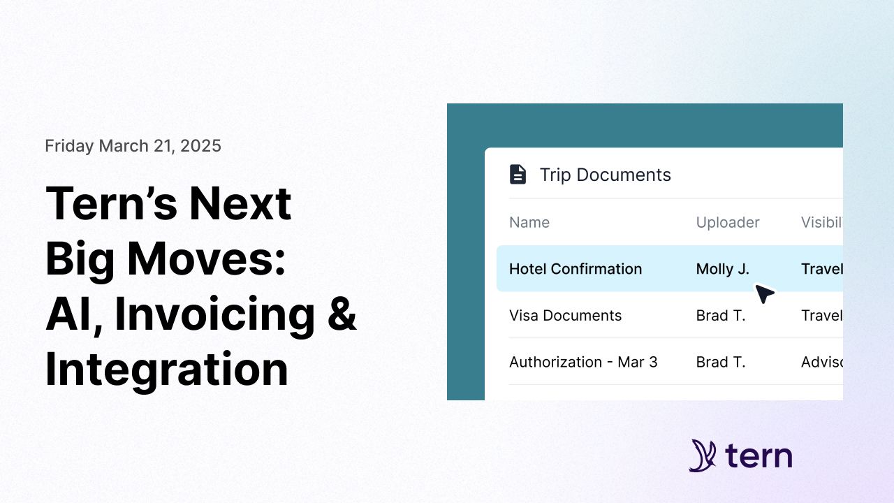 Tern’s Next  Big Moves:  AI, Invoicing & Integration