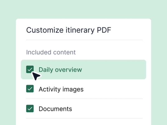 Your itinerary PDFs, exactly how you want them