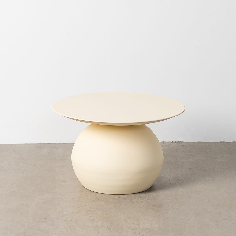 Mesa de centro de acero blanco roto