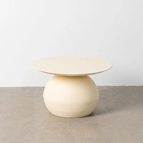 Mesa de centro de acero blanco roto
