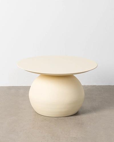 Mesa de centro de acero blanco roto