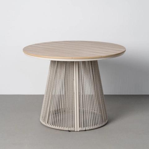 Mesa de comedor de exterior de polywood y ratán PE