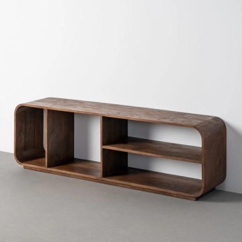 Mueble de TV de mango con esquinas curvas