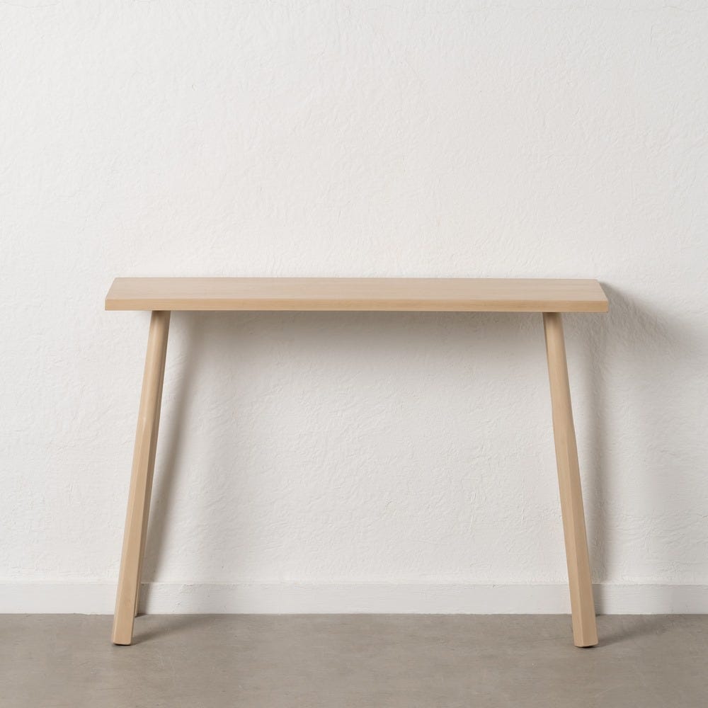 Consola minimalista en acabado natural