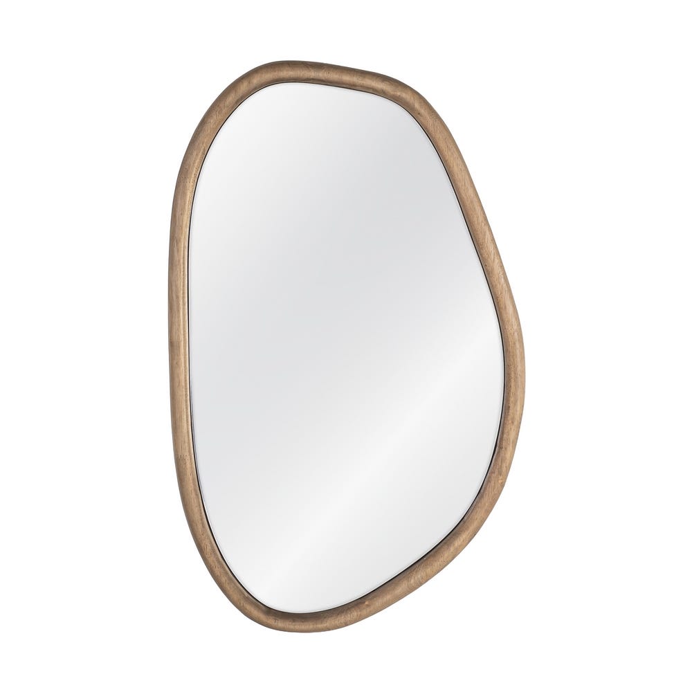 Espejo orgánico de madera de caucho