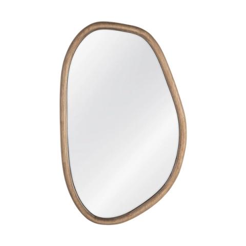 Espejo orgánico de madera de caucho