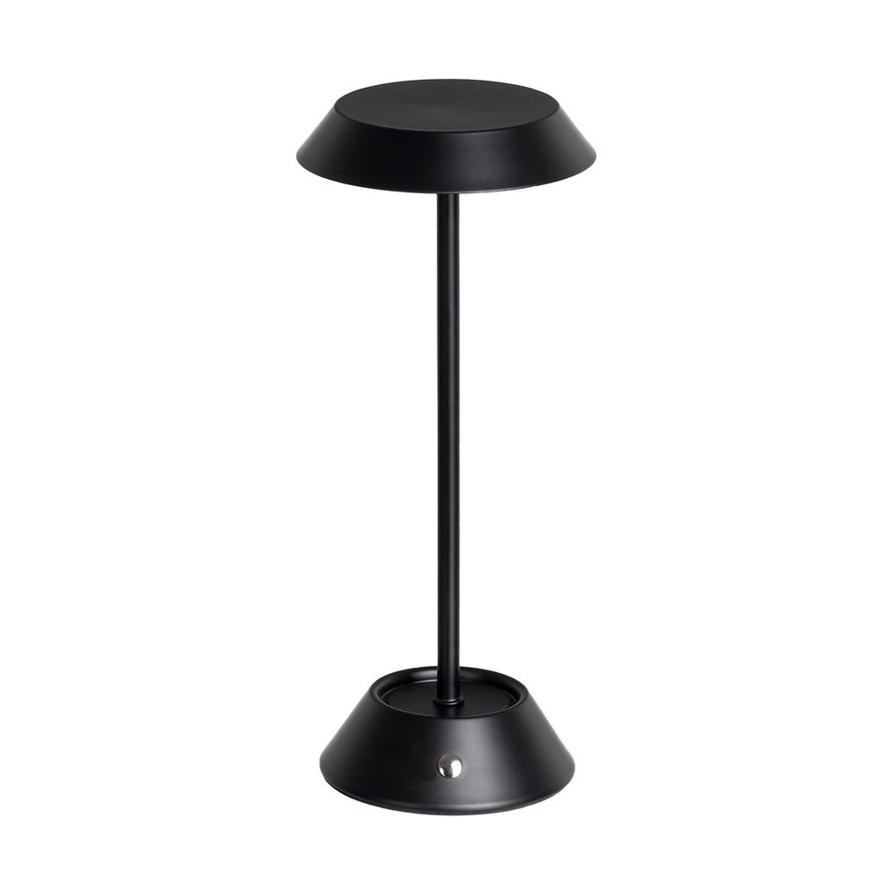 Lámpara de mesa LED táctil negra — vista completa