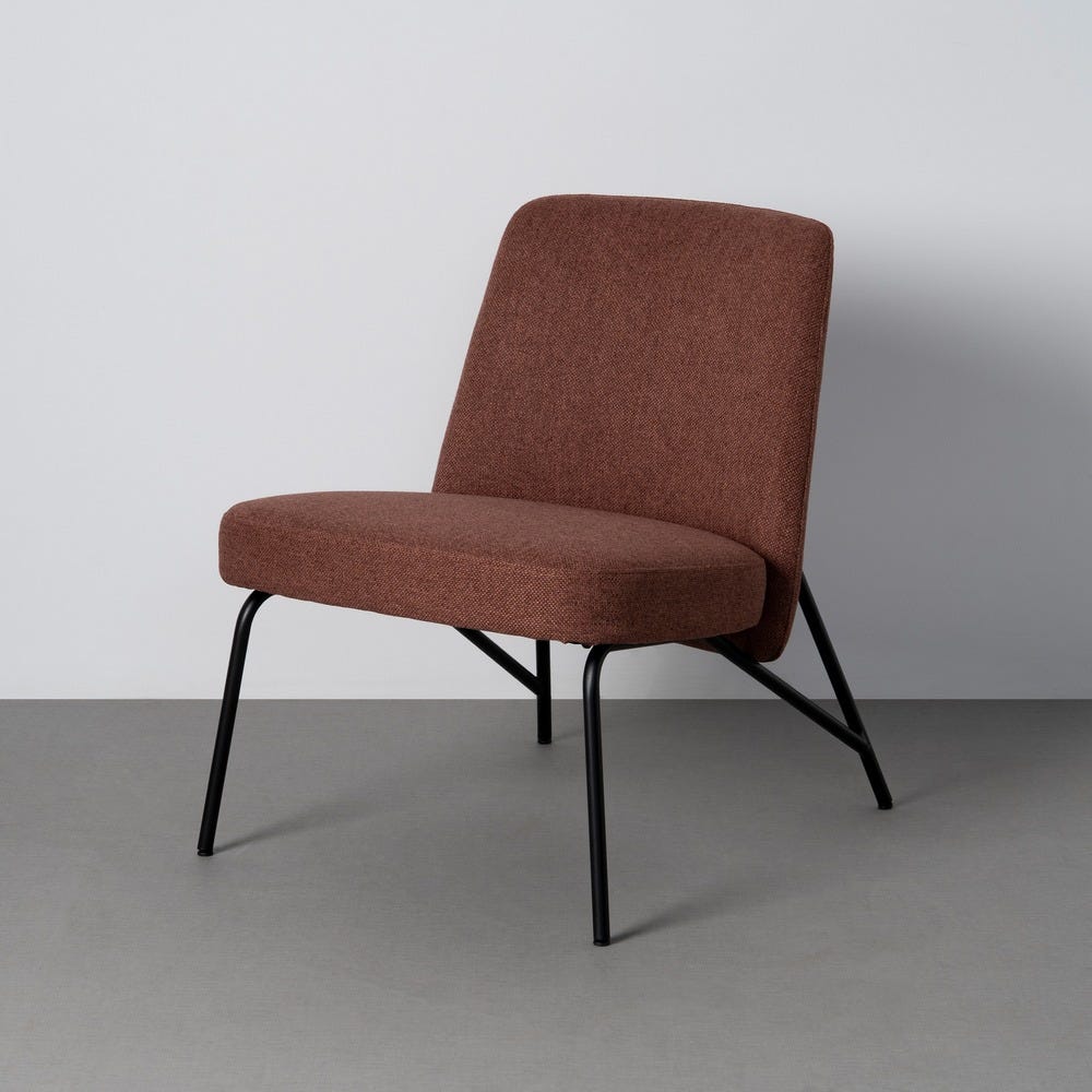 Sillón cobre de respaldo rectangular