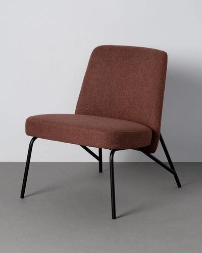 Sillón cobre de respaldo rectangular