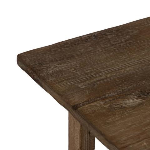 Consola de abeto con estante inferior, detalle del acabado
